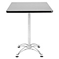 OFM Caf?-Height Square Table With Chrome Base, Gray Nebula