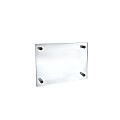 Azar Displays Graphic-Size Acrylic Vertical/Horizontal Standoff Sign Holder, 8 1/2" x 5 1/2", Clear