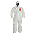 DuPont™ Tychem SL Coveralls With Hood, Large, White, Pack Of 12