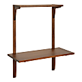 Kate and Laurel Meridien 30”W Wall-Mounted Student Desk, 36”H x 30”W x 14”D, Walnut Brown