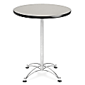 OFM Caf?-Height Round Table With Chrome Base, 30" Diameter, Gray Nebula