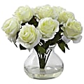 Nearly Natural Rose 11”H Plastic Floral Arrangement With Vase, 11”H x 11”W x 11”D, White 1 thumbnail image