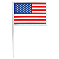 Amscan Patriotic Plastic American Flags, 14-1/2" x 6-1/4", Pack Of 48 Flags