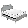 Monarch Specialties Merritt Queen Bed, Gray/Chrome 1 thumbnail image