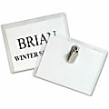 C-Line Clip-Style Badge Holder Kit - 3" x 4" - Vinyl - 96 / Box - White" 1 thumbnail image