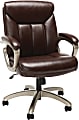 Essentials By OFM Ergonomic Bonded Leather Mid-Back Chair, Brown/Black 1 thumbnail image