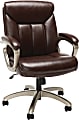 Essentials By OFM Ergonomic Bonded Leather Mid-Back Chair, Brown/Black