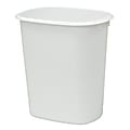 United Solutions Rectangular Plastic Wastebasket, 4 Gallons, White