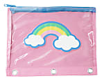 Office Depot® 3-Ring Puffer Pencil Pouch, 7-7/8" x 10", Pink/Rainbow 1 thumbnail image