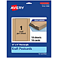 Avery® Printable Postcards, 95280-KMC10, Rectangle, 6" x 11", Kraft Brown, Pack Of 10 1 thumbnail image