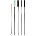 Martha Stewart 5-Piece Stainless Steel Straw And Brush Set, Assorted Colors