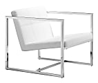 Zuo Modern® Carbon Occasional Chair, White/Chrome
