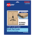 Avery® Print-To-The-Edge Flat Cards With Sure Feed® Technology, 4-3/4"x3-1/2" Arched, Kraft Brown, Pack Of 40 1 thumbnail image