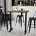 Flash Furniture Laminate Rectangular Table Top With Bar-Height Table Bases, 43-1/8"H x 30"W x 42"D, Walnut/Black 1 thumbnail image