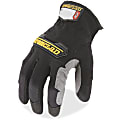 Ironclad WorkForce All-purpose Gloves - Medium Size - Thermoplastic Rubber (TPR) Knuckle, Thermoplastic Rubber (TPR) Cuff, Synthetic Leather, Terrycloth - Black, Gray - Impact Resistant, Abrasion Resistant, Durable, Reinforced - For Multipurpose, Home