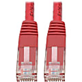Tripp Lite Cat6 Cat5e Gigabit Molded Patch Cable RJ45 M/M 550MHz Red 10ft 10' - 1 x RJ-45 Male Network - Gold Plated Contact - Red 1 thumbnail image