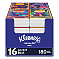 Kleenex® On The Go Packs Facial Tissues, 3-Ply, White, 10/Pouch, 16 Pouches/Pack, 6 Packs/Carton 1 thumbnail image
