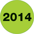 Tape Logic® Year Labels, DL6799, 2014, 3", Fluorescent Green, Roll Of 500 1 thumbnail image