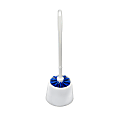 Alpine Economy Toilet Bowl Brushes With Caddies, 16-5/16" x 4-1/2", Blue/White, Pack Of 12 Brushes