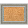 Amanti Art Non-Magnetic Cork Bulletin Board, 24" x 18", Natural, Parlor Silver Plastic Frame 1 thumbnail image
