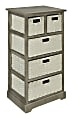 Altra™ Wooden Storage Unit, 5 Woven Drawers, 33"H x 18"W x 13"D, Gray