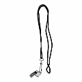 Advantus Metal Whistle With Cord, Silver