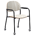 KFI Studios Tioga Guest Chair With Arms And Casters, Ash/Black