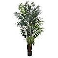 Nearly Natural Areca Bulb Palm 90”H Plastic Tree With Pot, 90”H x 56”W x 48”D, Green
