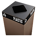 Safco® Public Square® Recycling Receptacle Lid, 8" Square Opening, 3/4"H x 15"W x 15"D, Black