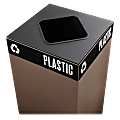 Safco® Public Square® Recycling Receptacle Lid, 8" Square Opening, 3/4"H x 15"W x 15"D, Black 1 thumbnail image