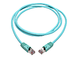 Tripp Lite Cat6a Snagless Shielded STP Patch Cable 10G, PoE, Aqua M/M 5ft - First End: 1 x RJ-45 Male Network - Second End: 1 x RJ-45 Male Network - 1.25 GB/s - Patch Cable - Shielding - Aqua