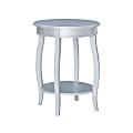 Powell Nora Round Side Table With Shelf, 24"H x 18"Dia., Silver 1 thumbnail image