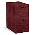 HON® 10500 Full-Height 22-3/4"D Vertical 3-Drawer Mobile Pedestal Cabinet, Mahogany