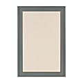DesignOvations Bosc Non-Magnetic Framed Linen Fabric Pinboard, 18-1/2" x 27-1/2", Beige, Gray Plastic Frame 1 thumbnail image