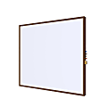 Ghent Impression Non-Magnetic Dry-Erase Whiteboard, Porcelain, 22-15/16” x 35-1/4”, White, Walnut Wood Frame
