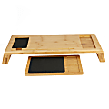 Mind Reader Monitor Stand With Mouse Pad, 3"H x 21"W x 9"D, Brown 1 thumbnail image