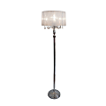 Elegant Designs Sheer Shade Floor Lamp, 61 1/2", White Shade/Chrome Base