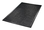 Crown SafeWalk-Light Antifatigue Drainage Mat, 36" x 60", Black