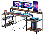 Bestier 72"W Computer Desk, Rustic Brown 1 thumbnail image
