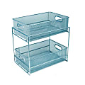 Mind Reader Metal Accessory Organizer Supply Storage, 12-1/2"H x 12-1/2"W x 8-1/4"L, Turquoise 1 thumbnail image
