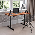Flash Furniture 48"W Electric Height-Adjustable Standing Computer Desk, Mahogany