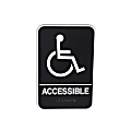 Vollrath Accessible Sign, 9" x 6", Black/White