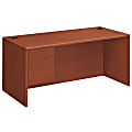 HON® 10700 Series™ Laminate Single-Pedestal Desk, Pedestal On Left, 29 1/2"H x 66"W x 30"D, Henna Cherry