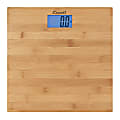 Escali Blue Back-Light Display 400 Lb Capacity Natural Bamboo Bathroom Scale, 1-1/4”H x 11-3/4”W x 11-3/4”D, Brown 1 thumbnail image