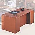 HON® 10700 "U"-Shaped Workstation Single-Pedestal Desk, Pedestal On Left, 29 1/2"H x 72"W x 36"D, Henna Cherry