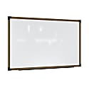 Ghent Prest Magnetic Dry-Erase Whiteboard, Porcelain, 38-1/4” x 62-1/4”, White, Driftwood Frame