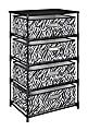 Ameriwood™ Home End Table Storage Unit, 4 Bins, Zebra Print