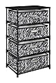 Ameriwood™ Home End Table Storage Unit, 4 Bins, Zebra Print 1 thumbnail image