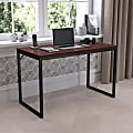 Flash Furniture 48"W Commercial-Grade Industrial Office Computer Desk, Mahogany