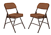 National Public Seating 3200 Series Folding Chairs, Antique Gold/Brown, Set Of 2 Chairs